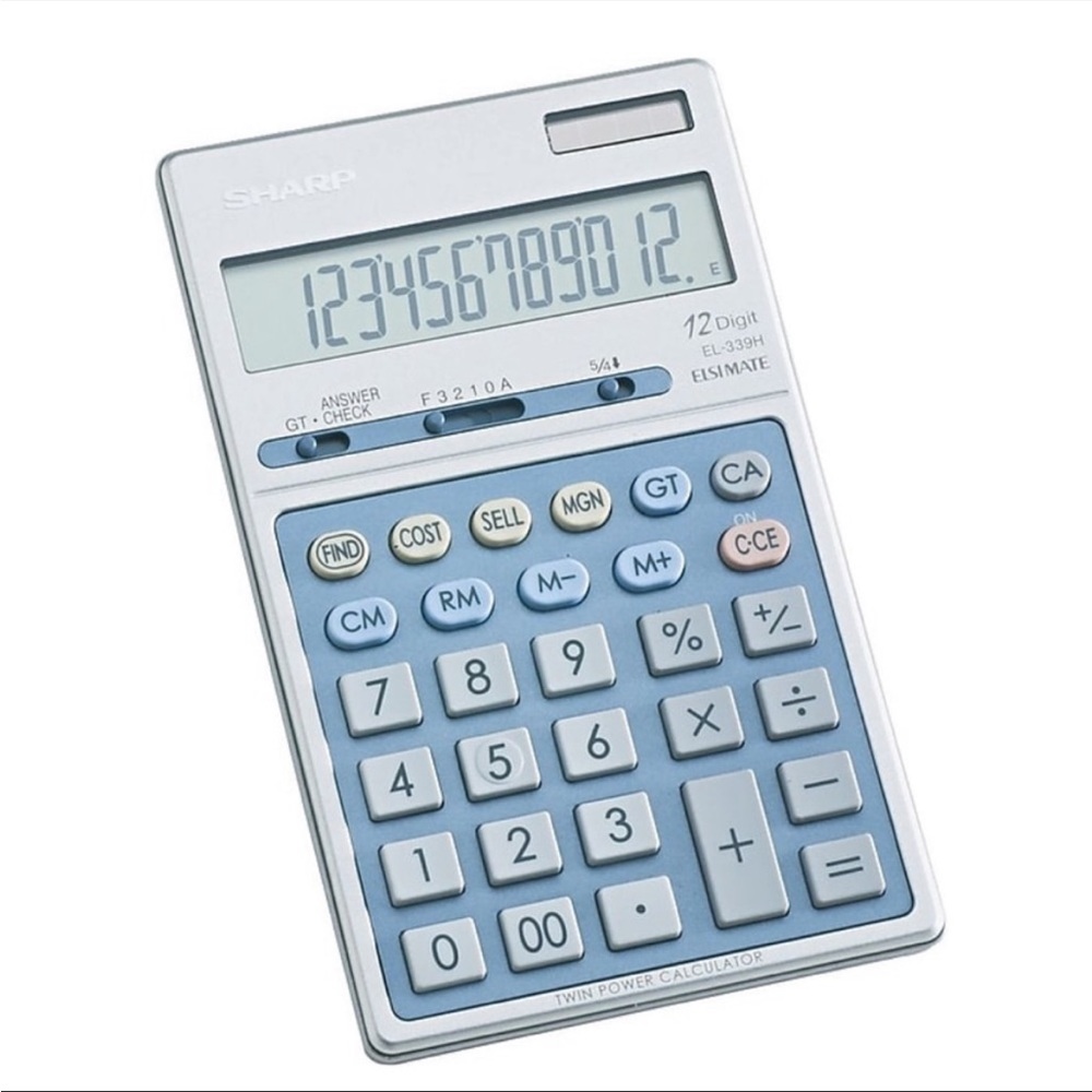 🔵 3/ $15 - Sharp 12-Digit Display Calculator - Perfect For Work or Home